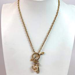 Designer Juicy Couture Gold-Tone Rhinestone Cable Chain Charm Necklace alternative image