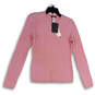 NWT Womens Pink Crew Neck Cable-Knit Long Sleeve Pullover Sweater Size M image number 1