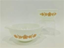 VNTG Pyrex Butterfly White and Gold Mixing Bowl and Cinderella Mixing Bowl (2)