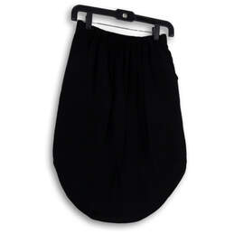 Womens Black Flat Front Elastic Waist Regular Fit Pull On Mini Skirt Size S