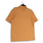 Mens Orange Short Sleeve Spread Collar Side Slit Polo Shirt Size Large image number 2