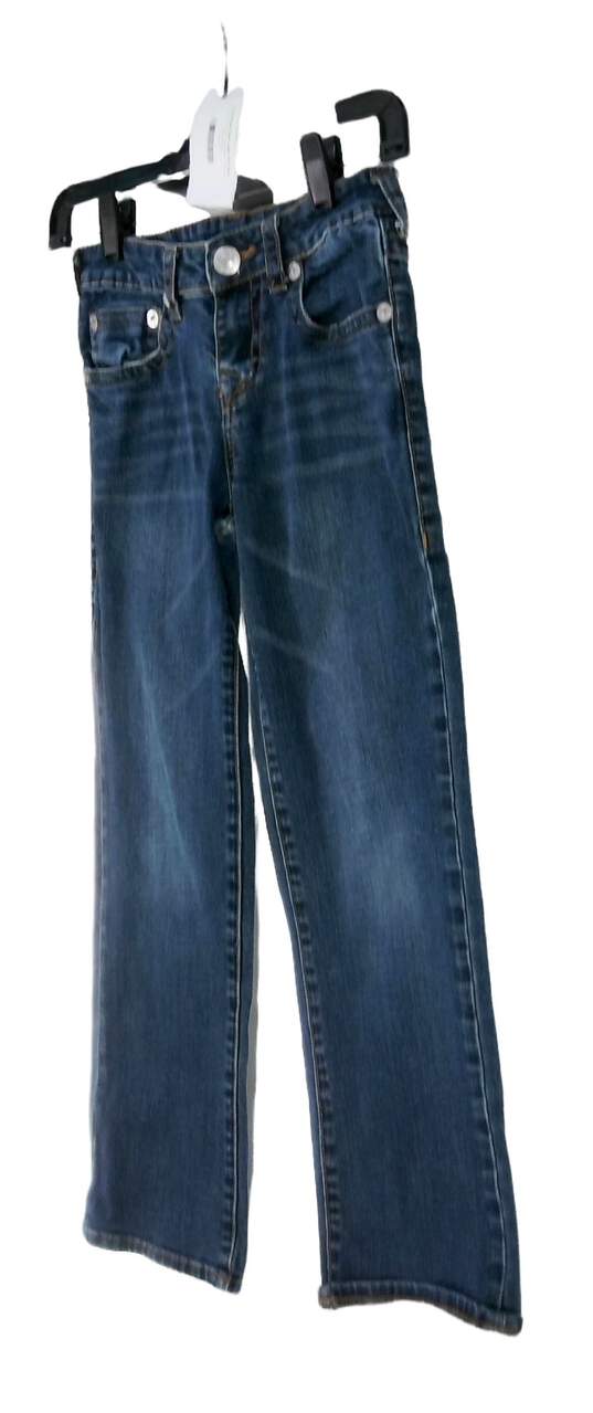 True Religion Women's Blue Dark Wash Casual Denim Straight Leg Jeans Size 8 image number 2