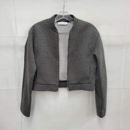 Everlane WM's Gray Heather Cropped Polyester Rayon Coat Size XS