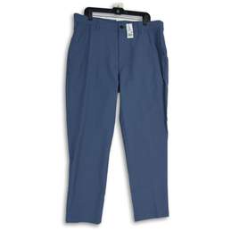 NWT Mens Blue Flat Front Slash Pocket Straight Leg Chino Pants Size 38x30