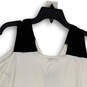 NWT Womens White Black Cold Shoulder V-Neck Pullover Blouse Top Size Medium image number 4