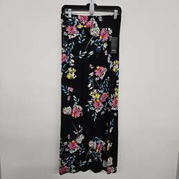 Floral Print Maxi Skirt With Slits