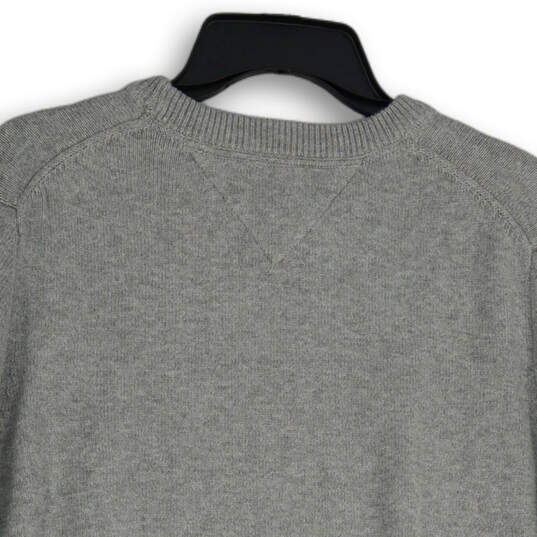Mens Gray Crew Neck Long Sleeve Knitted Pullover Sweater Size Large image number 4