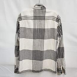 All Saints MNs Overnight White & Black Modello Plaid Button Up Flannel Shirt Size SM alternative image