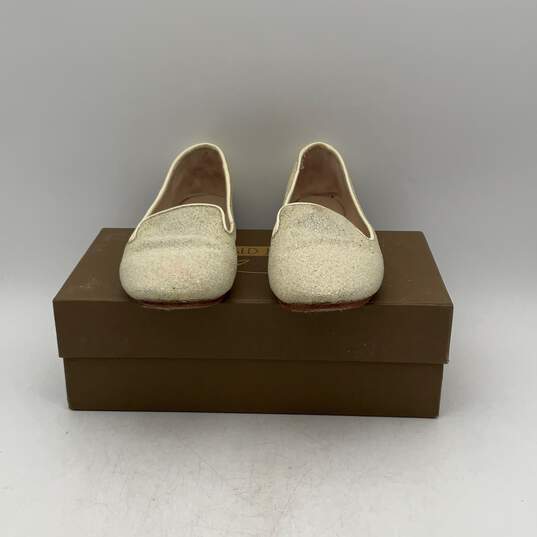 NIB Donald J Pliner Womens White Beaded Round Toe Slip-On Flats Size 8.5 image number 3