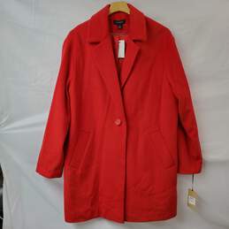 Halogen Red Wool Coat Women's XL NWT