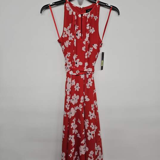 Daisy Floral Tomato Maxi High Low Dress image number 1