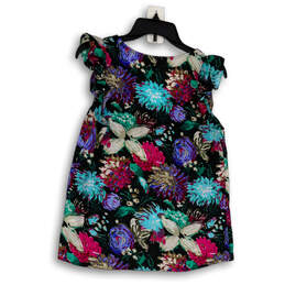 Womens Multicolor Floral V-Neck Ruffle Sleeve Pullover Blouse Top Size 2 alternative image