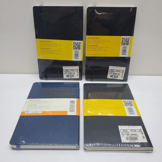 Lot of 4 Moleskine Notebooks - Squared Grid & Ruled - Sealed NEW image number 2