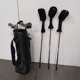 11pc Set of Assorted Golf Clubs With Golf Bag