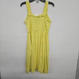Yellow Subtle Textured Ruched Sleeveless Dress alternative image