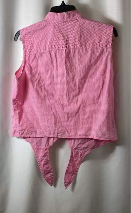 Lauren Ralph Lauren Womens Pink White Check Sleeveless Button-Up Shirt Size 14 alternative image