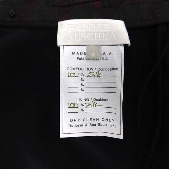 Badgley & Mischka Burgundy Silk Skirt Suit Set image number 14