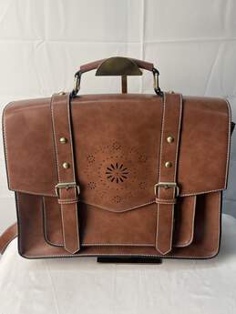 Ecosusi Brown Leather Briefcase/Backpack
