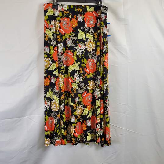 Evan Picone Women Black Floral Skirt XL NWT image number 1