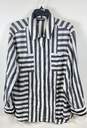 Karl Lagerfeld Women Black Striped Button Up Shirt L image number 1