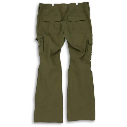 Womens Green Storm Flap Pocket Flat Front Straight Leg Cargo Pants Size 14 image number 2