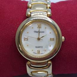 Oleg Cassini 29 Case Gold Tone Unique Bracelet Quartz Watch