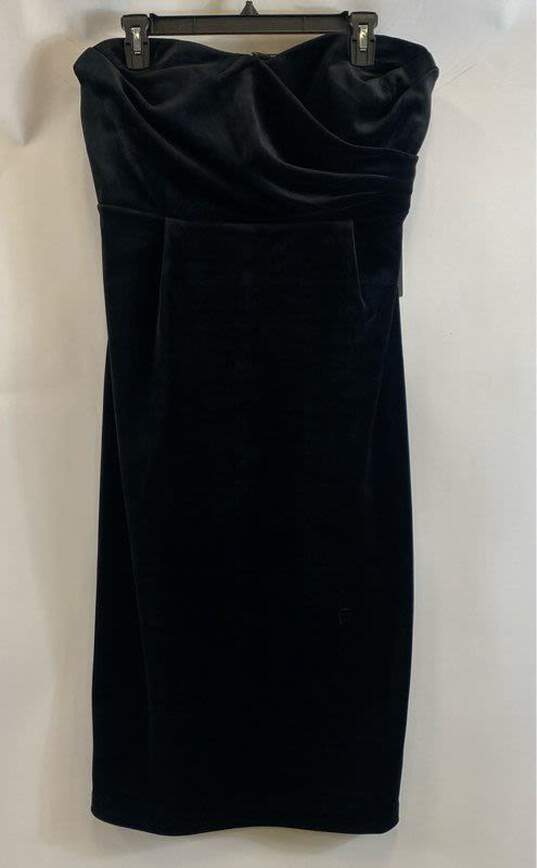 Express Black Women's Black Velvet Strapless Dress- L NWT image number 1