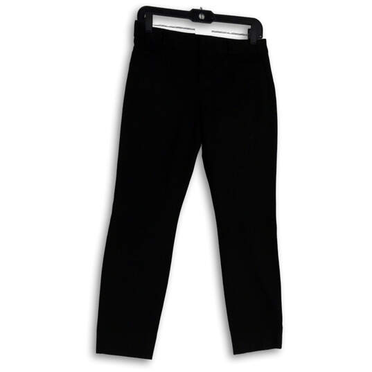 Womens Black Flat Front Slash Pockets Straight Leg Chino Pants Size 2 image number 1