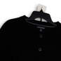 Womens Black Long Sleeve Tight-Knit Button Front Cardigan Sweater Size Large image number 3
