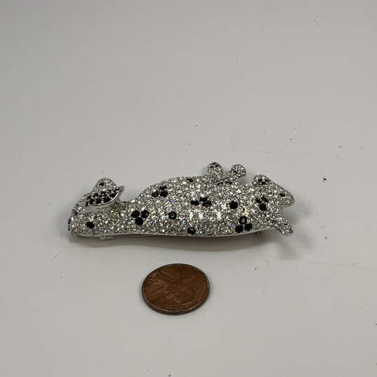 Designer Swarovski Crystal Cut Stone Pave Swan Dalmatian Dog Brooch Pin image number 3