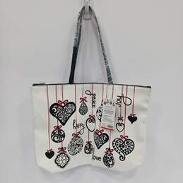 Brighton Christmas Love Notes White Patterned Tote Bag