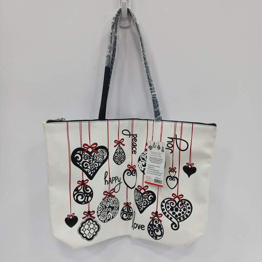 Brighton Christmas Love Notes White Patterned Tote Bag image number 1
