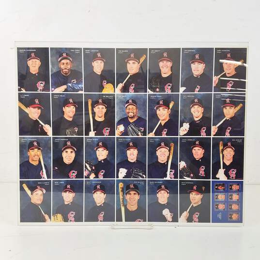 Set of Anaheim Angels Uncut Trading Card Sheets in an Acrylic Frame image number 8