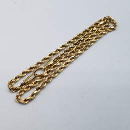 14k Yellow Gold Rope Chain Anklet/Choker Necklace - 11in
