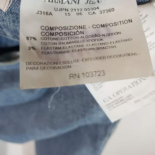 Armani Men High Rise Blue Jeans SZ 29 image number 4