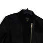 Womens Black Long Sleeve Pockets Full-Zip Motorcycle Jacket Size XL image number 3