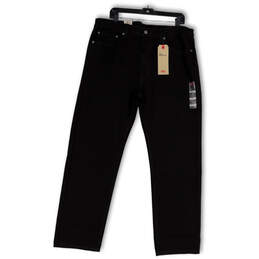NWT Mens Black 505 Regular Denim Dark Wash Straight Leg Jeans Size 38/32