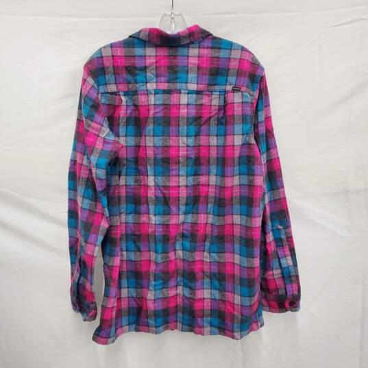 Pendleton WM's 100% Virgin Wool Blue & Pink Plaid Long Sleeve Shirt Size M image number 2