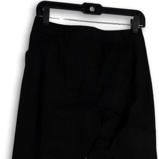 Womens Black Flat Front Straight Leg Pockets Regular Fit Dress Pants Size 4 image number 4
