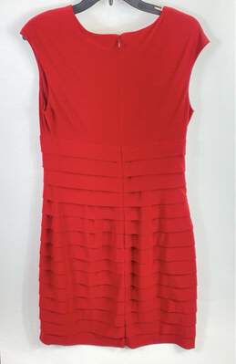 Lauren Ralph Lauren Red Pleated Midi Dress - Size 10 alternative image