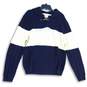 Brooks Brothers Mens Navy Blue Cream Knitted Collared Pullover Sweater Size XL image number 1