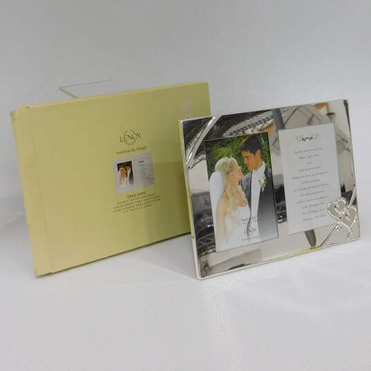 Lenox Brand True Love Silverplate Double Invitation Frame w/ Original Box image number 1