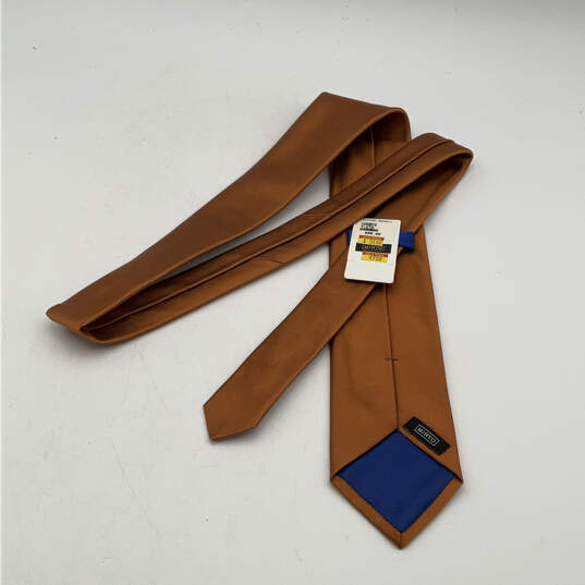 NWT Mens Orange Silk Clip-On Adjustable Classic Designer Neck Tie image number 2