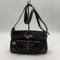 Womens Black Brown Leather Inner Pocket Adjustable Strap Crossbody Bag image number 1