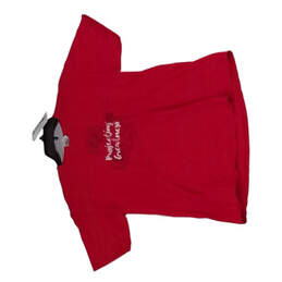 Mens Red Round Neck Short Sleeve Comfort Pullover T Shirt Size Medium