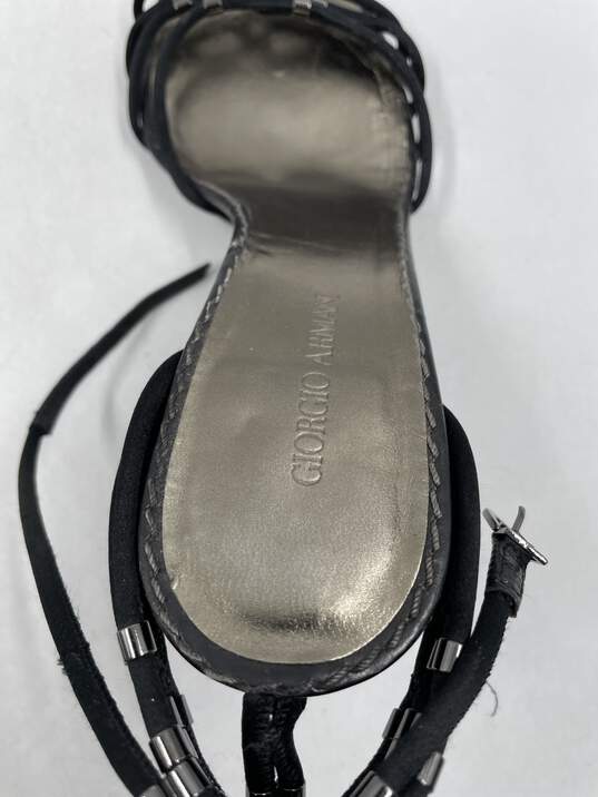 Authentic Giorgio Armani Black Strappy Sandals W 7 image number 8
