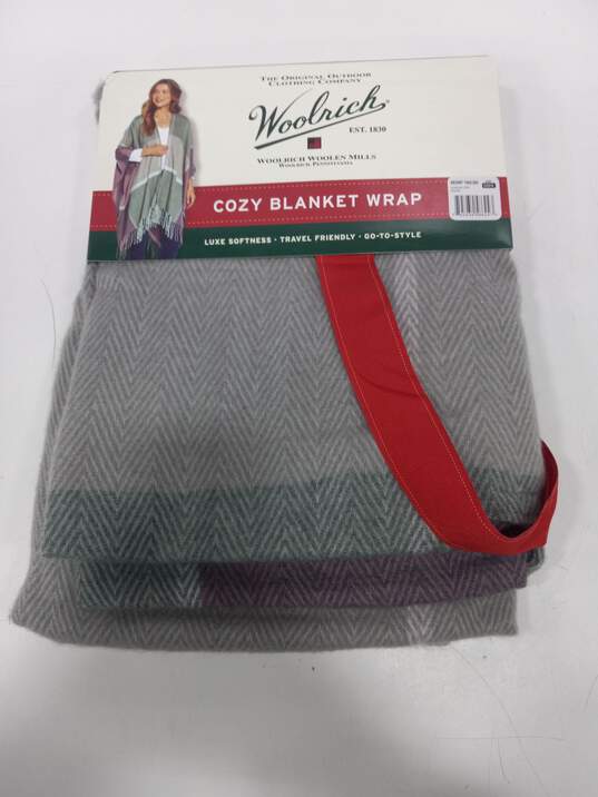 Woolrich Women's Cozy Blanket Wrap Green/Gray/Purple W/ Packaging One Size image number 2