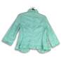 NWT Womens Mint Ruffle 3/4 Sleeve Cropped Jacket Size 12P image number 2