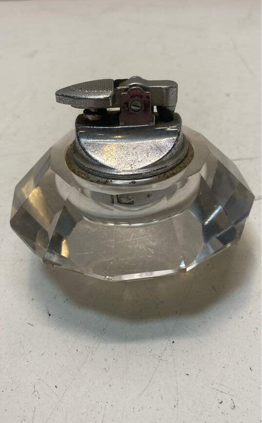 Cut Glass Crystal Nesting Lighter Set Vintage Mid Century image number 2