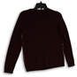Womens Burgundy Pink Knitted Floral Crew Neck Pullover Sweater Sz S Petite image number 2